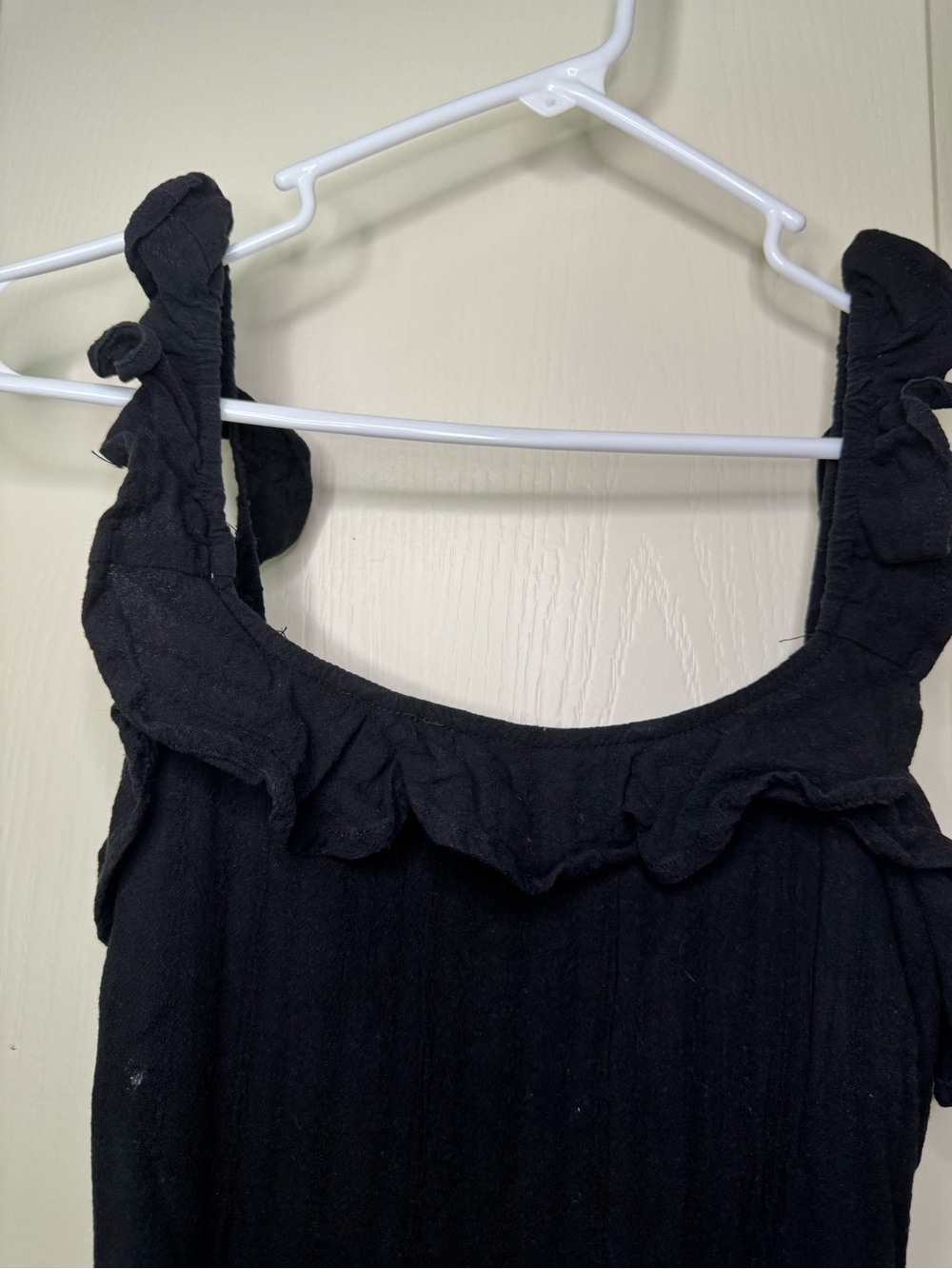 Lulu's Black Ruffle-Shoulder Mini Dress - Picture 2 of 4